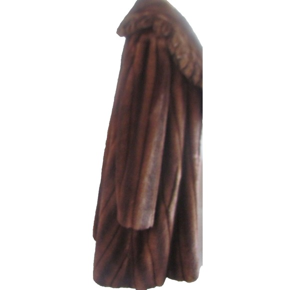 Women's Faux Fur Designer C H Couture Helene Brown Faux Mink Fur Coat 12.R - Picture 12 of 16